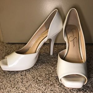 Jessica Simpson White Open Toe Heel Size 7